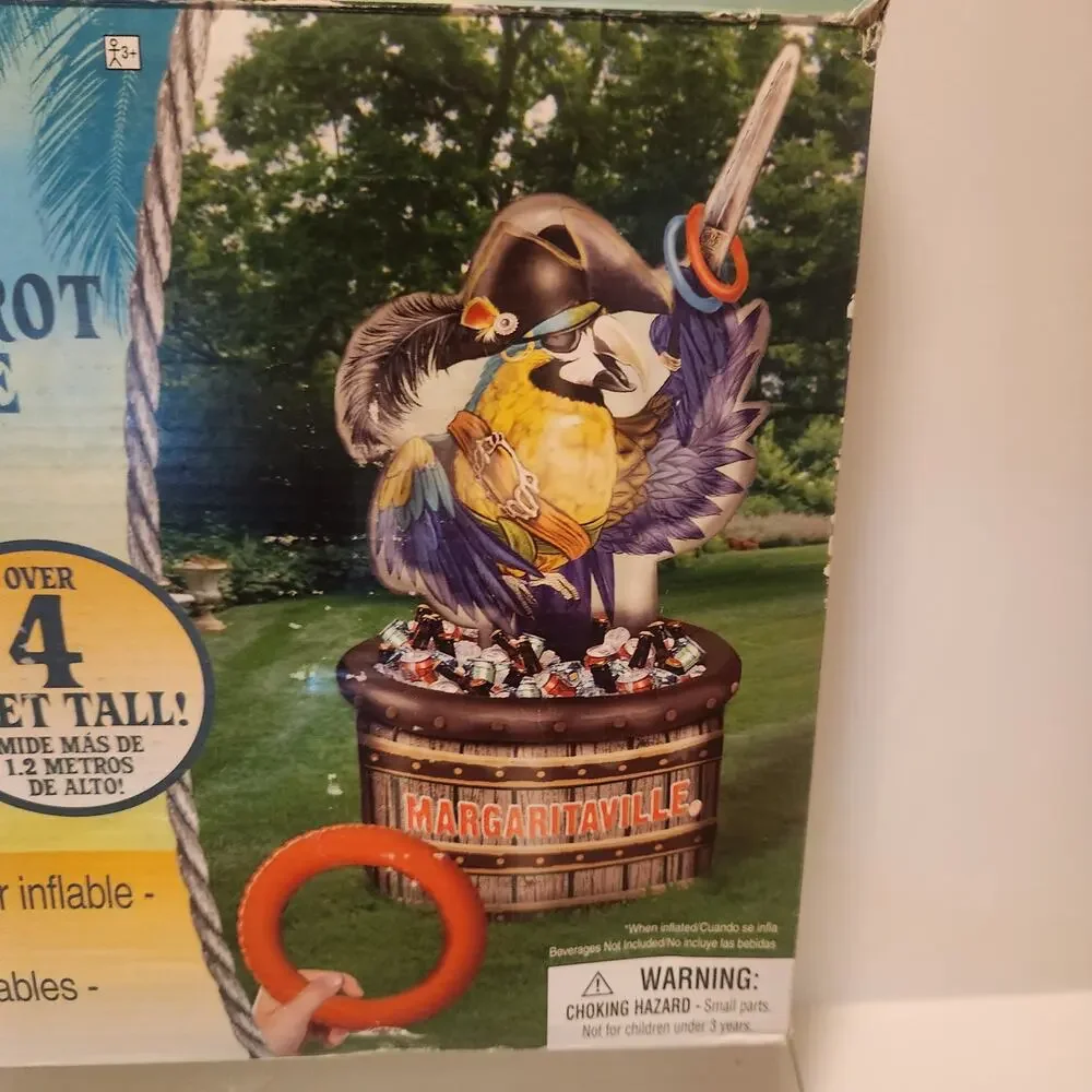 NIB Inflatable 4ft tall Margaritaville Parrot Chiller Game